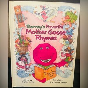 1993 Barney's Favorite Mother Goose Rhymes V2/Read  & Play Along Hardcover Book
